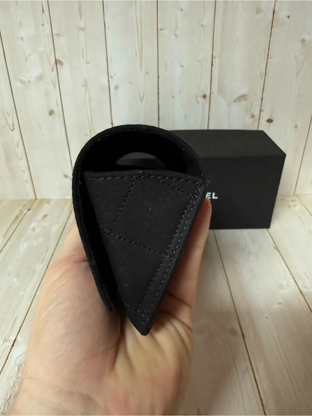 CHANEL Quilted Sunglasses Case Black